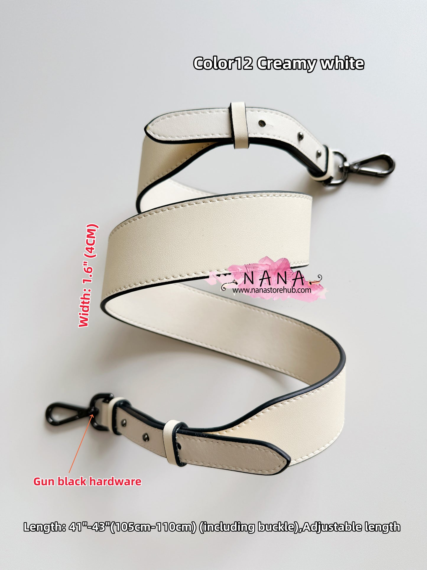 4CM Second Layer Cowhide Bag Strap,High Quality Smooth Leather Wrapping, Leather Shoulder Handbag Strap,Replacement Handle,A-6/JD-3291