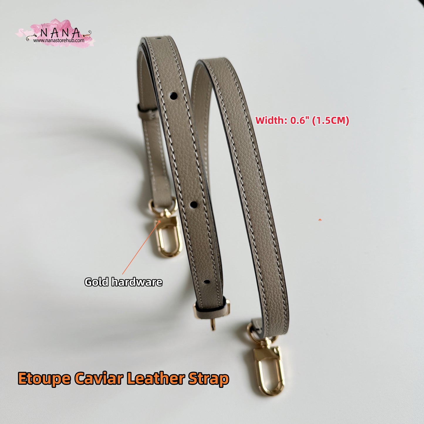 1.5CM Full Grain Leather Bag Strap,High Quality Caviar Leather Wrapping, Leather Shoulder Handbag Strap,Replacement Handle,JD-3328