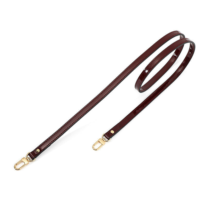 1.2CM Patent Leather Burgundy Bag Strap,High Quality smooth Leather Wrapping, Leather Shoulder Handbag Strap,Replacement Handle,A-60/JD-3388