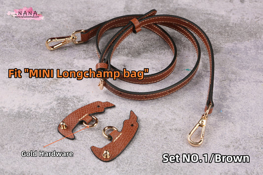 High Quality Leather Wrapping,Fit "MINI Longchamp bag"Leather Shoulder Handbag Strap,Replacement Handle,Metal Crossbody Strap,A-36/LD-3549