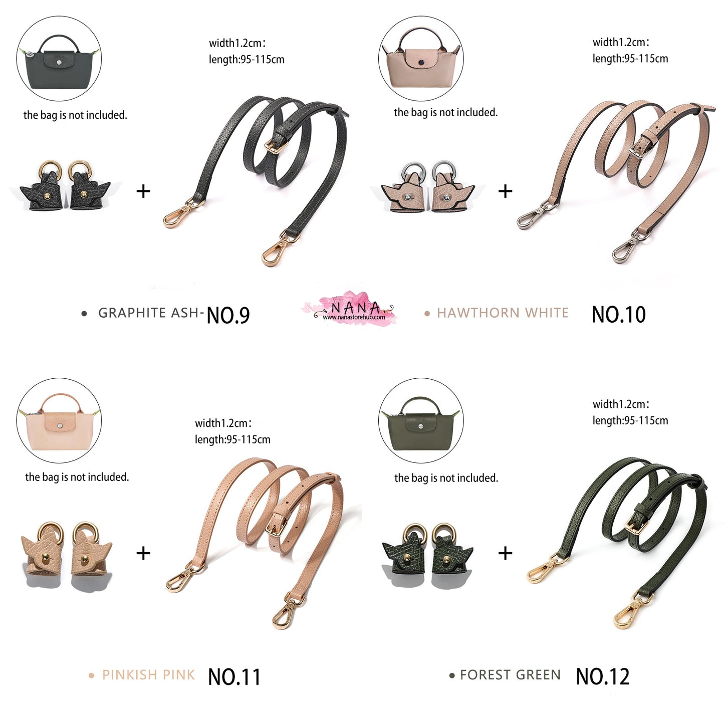 High Quality Leather Wrapping,Fit "MINI Longchamp bag"Leather Shoulder Handbag Strap,Replacement Handle,Metal Crossbody Strap,A-36/LD-3549