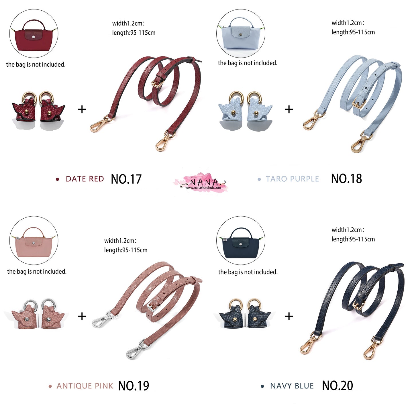 High Quality Leather Wrapping,Fit "MINI Longchamp bag"Leather Shoulder Handbag Strap,Replacement Handle,Metal Crossbody Strap,A-36/LD-3549