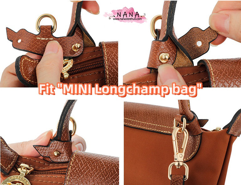 High Quality Leather Wrapping,Fit "MINI Longchamp bag"Leather Shoulder Handbag Strap,Replacement Handle,Metal Crossbody Strap,A-36/LD-3549