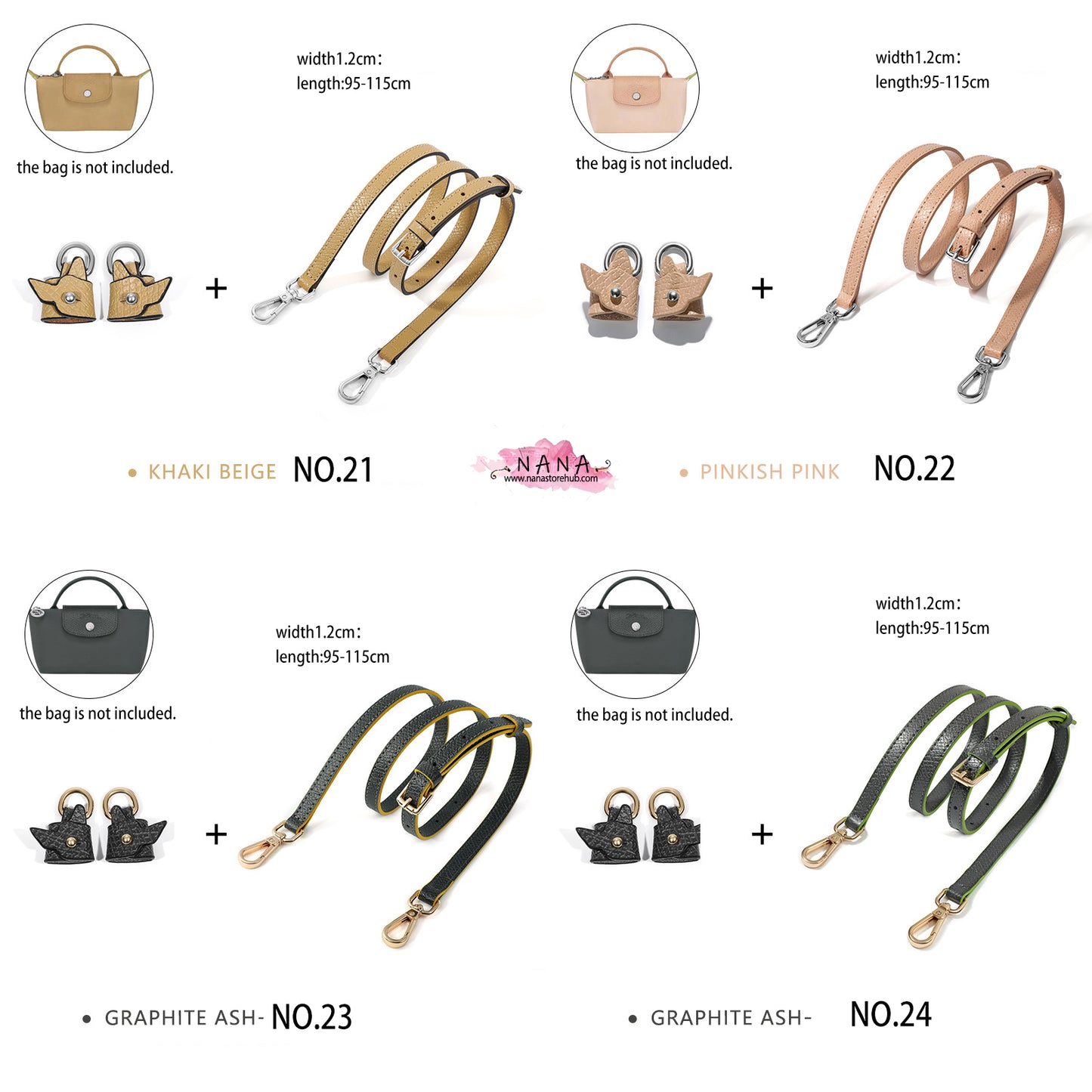 High Quality Leather Wrapping,Fit "MINI Longchamp bag"Leather Shoulder Handbag Strap,Replacement Handle,Metal Crossbody Strap,A-36/LD-3549