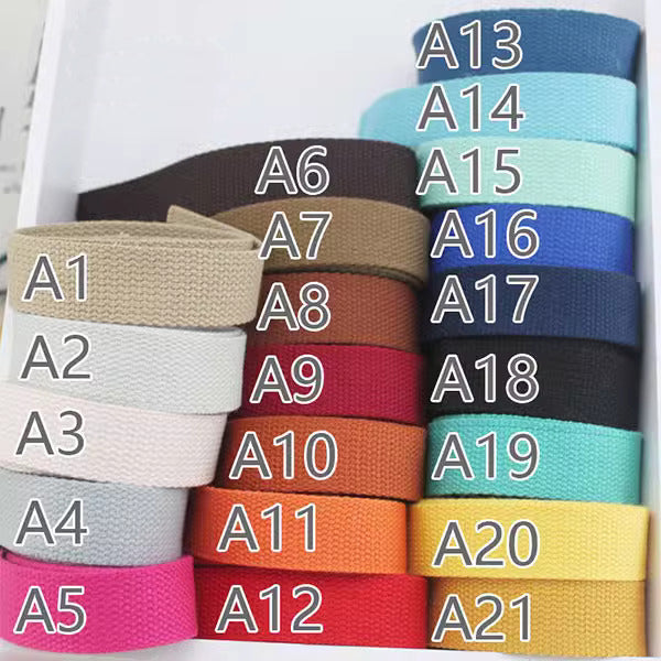 30 Color Variety, 1 Inch Cotton Webbing: Robust Straps for Tote Bags, Bag Handles, and Upholstery Applications ,JD-3563