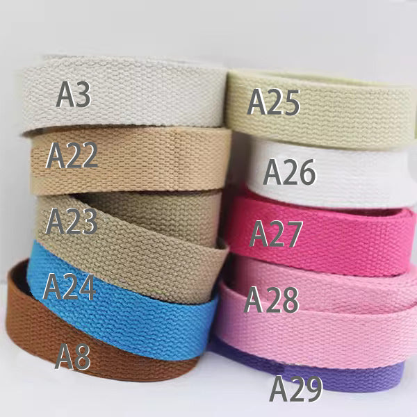 30 Color Variety, 1 Inch Cotton Webbing: Robust Straps for Tote Bags, Bag Handles, and Upholstery Applications ,JD-3563