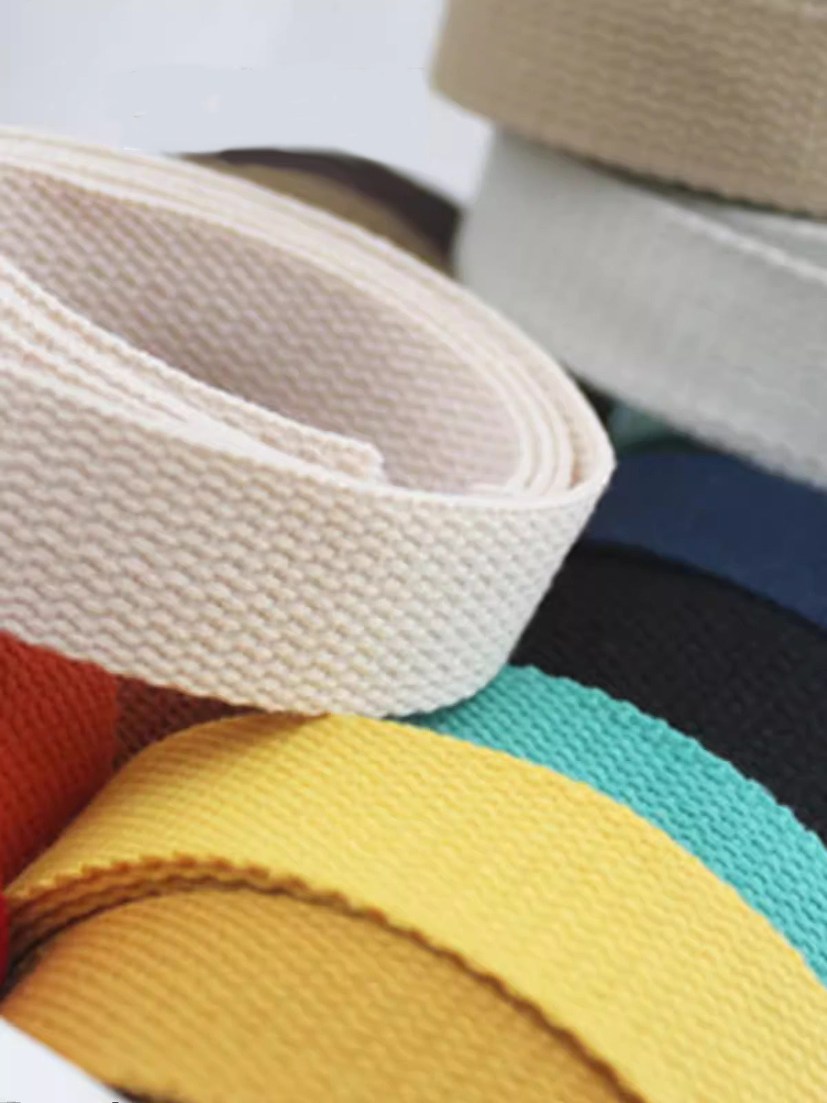 30 Color Variety, 1 Inch Cotton Webbing: Robust Straps for Tote Bags, Bag Handles, and Upholstery Applications ,JD-3563