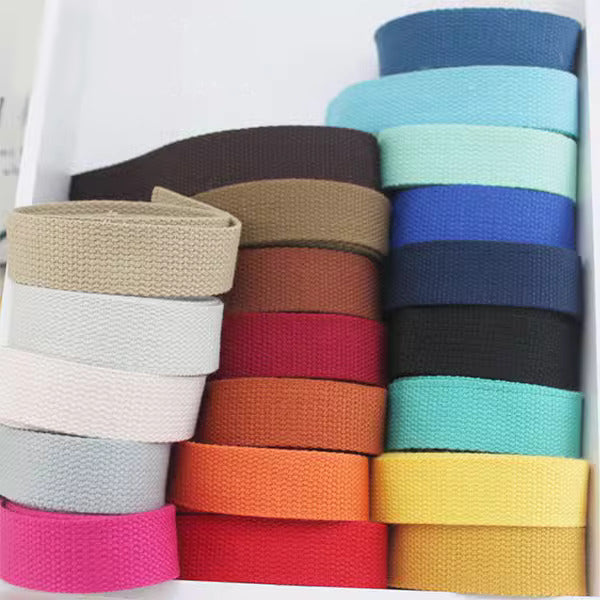 30 Color Variety, 1 Inch Cotton Webbing: Robust Straps for Tote Bags, Bag Handles, and Upholstery Applications ,JD-3563