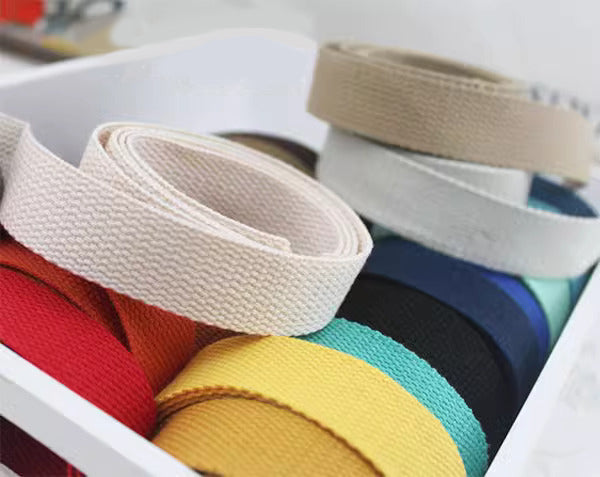 30 Color Variety, 1 Inch Cotton Webbing: Robust Straps for Tote Bags, Bag Handles, and Upholstery Applications ,JD-3563