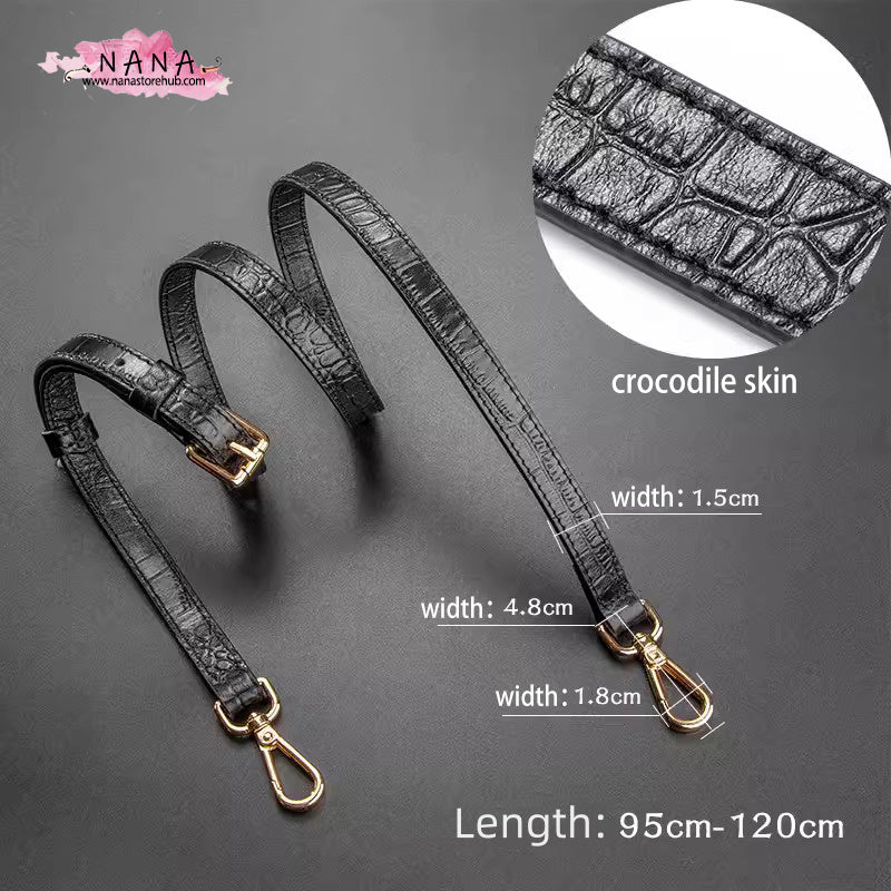 Black High Quality Cow Leather Wrapping, Caviar Cow Leather Shoulder Handbag Strap, Replacement Handle , Bag Accessories, JD-3624