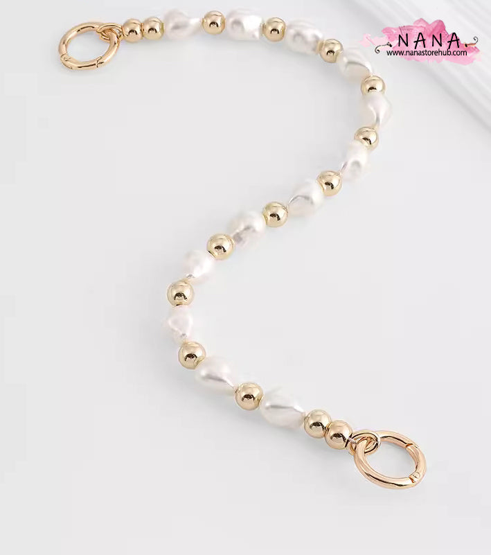 Pearl High Quality Purse Chain,Alloy and Pearl, Metal Shoulder Handbag Strap,Bag Strap, Bag Accessories, Detachable,JD-3630