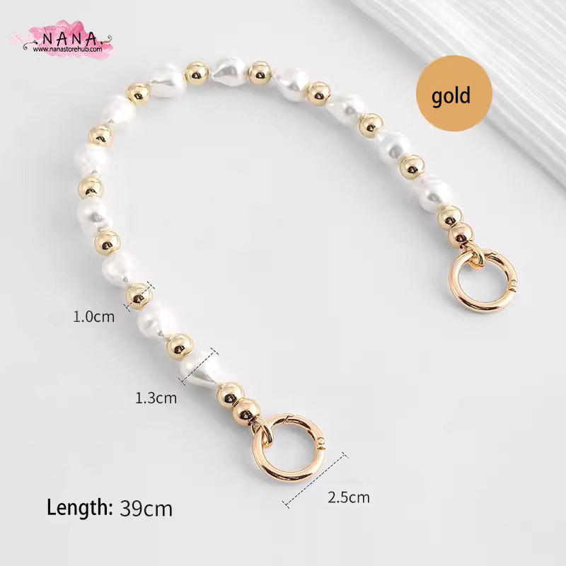 Pearl High Quality Purse Chain,Alloy and Pearl, Metal Shoulder Handbag Strap,Bag Strap, Bag Accessories, Detachable,JD-3630