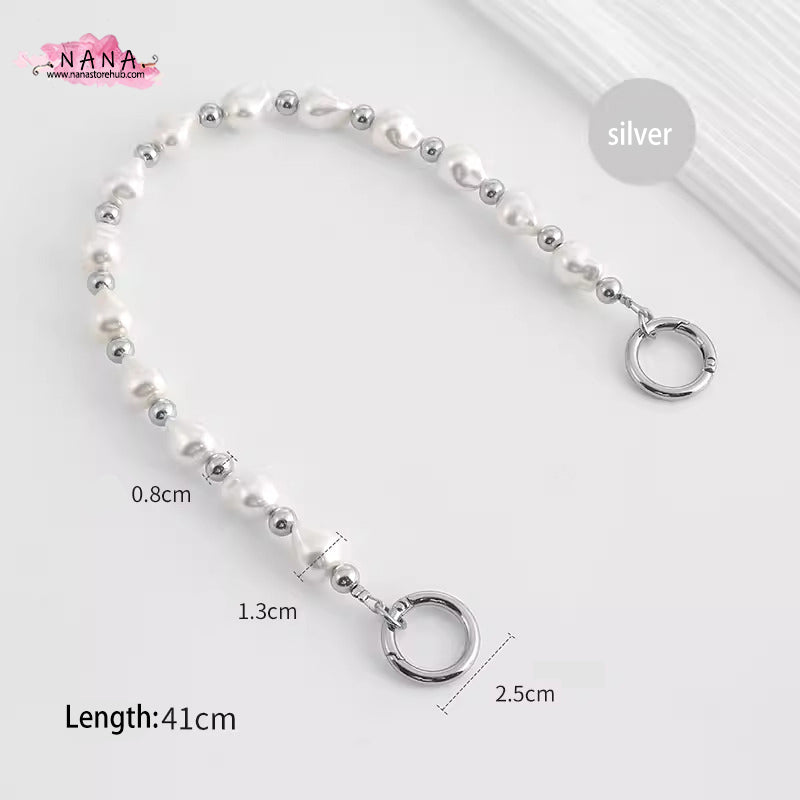 Pearl High Quality Purse Chain,Alloy and Pearl, Metal Shoulder Handbag Strap,Bag Strap, Bag Accessories, Detachable,JD-3630