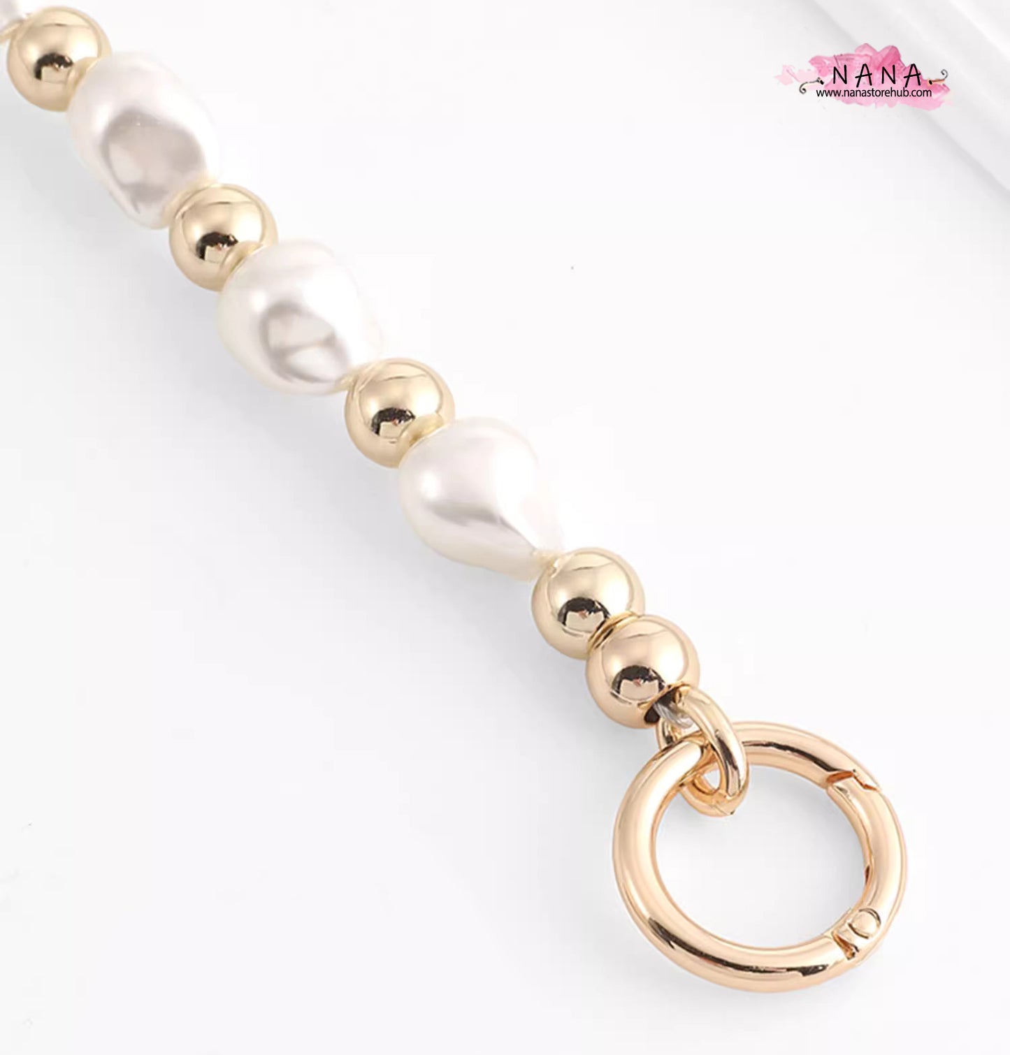 Pearl High Quality Purse Chain,Alloy and Pearl, Metal Shoulder Handbag Strap,Bag Strap, Bag Accessories, Detachable,JD-3630