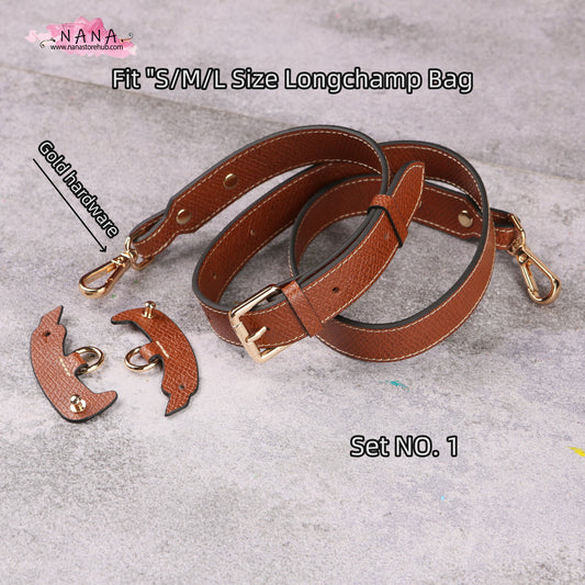 High Quality Leather Wrapping,Fit "S/M/L  Longchamp bag"Leather Shoulder Handbag Strap,Replacement Handle,Metal Crossbody Strap,A-50/JD-3674