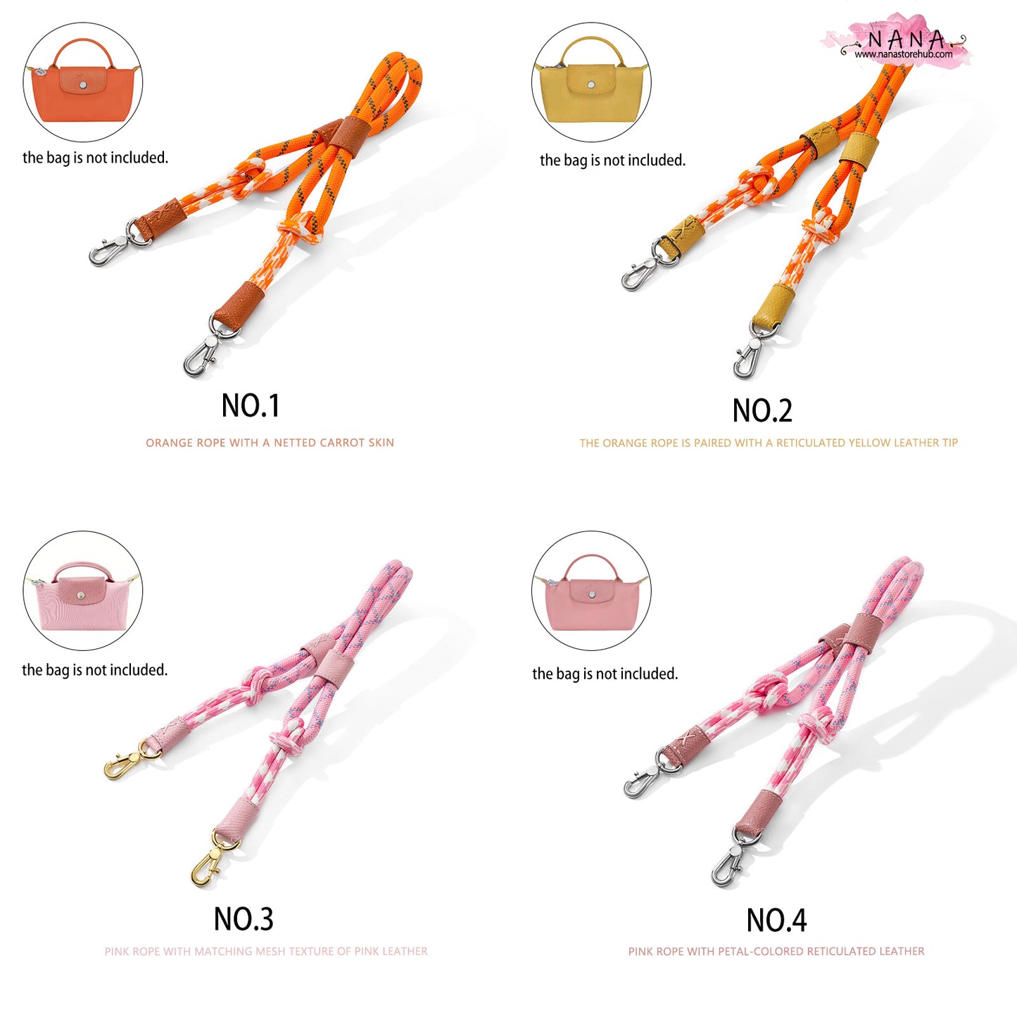 Handmade Braided Nylon fiber Strap,Fit "Mini Longchamp bag",Shoulder Handbag Strap,Replacement Handle,knapsack Accessories,LD-3675