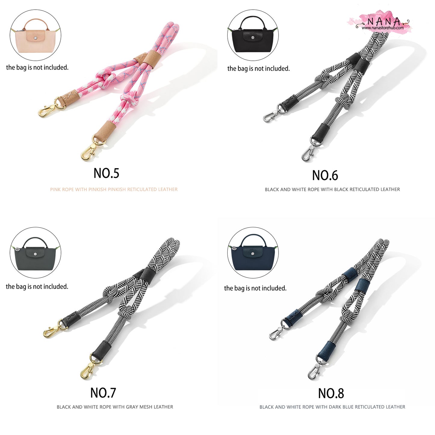 Handmade Braided Nylon fiber Strap,Fit "Mini Longchamp bag",Shoulder Handbag Strap,Replacement Handle,knapsack Accessories,LD-3675