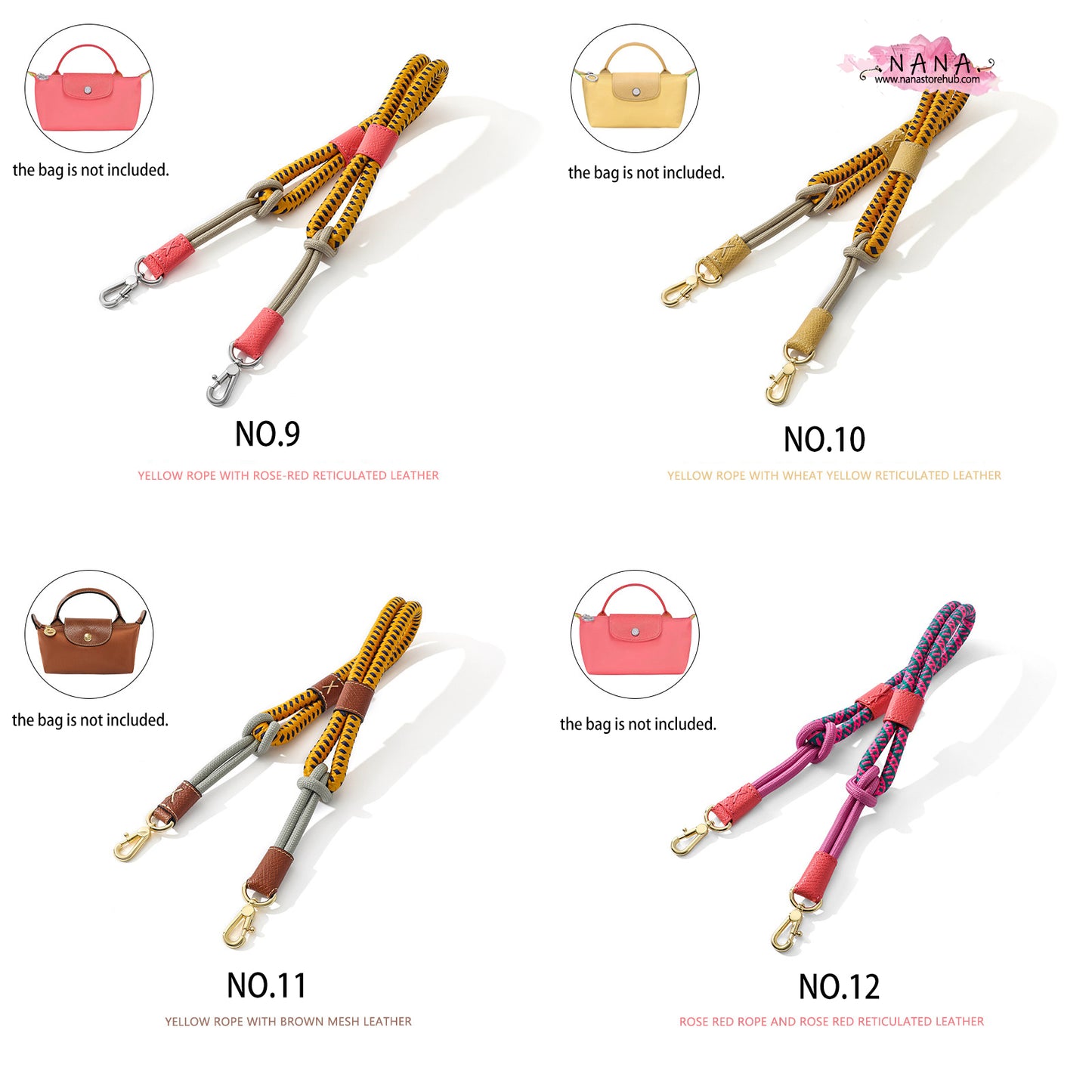 Handmade Braided Nylon fiber Strap,Fit "Mini Longchamp bag",Shoulder Handbag Strap,Replacement Handle,knapsack Accessories,LD-3675