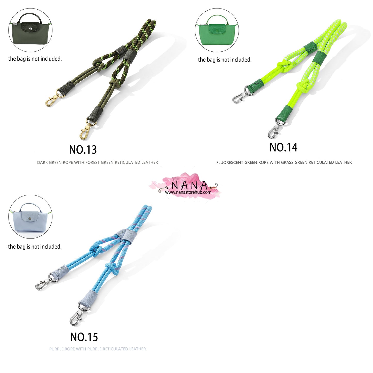 Handmade Braided Nylon fiber Strap,Fit "Mini Longchamp bag",Shoulder Handbag Strap,Replacement Handle,knapsack Accessories,LD-3675