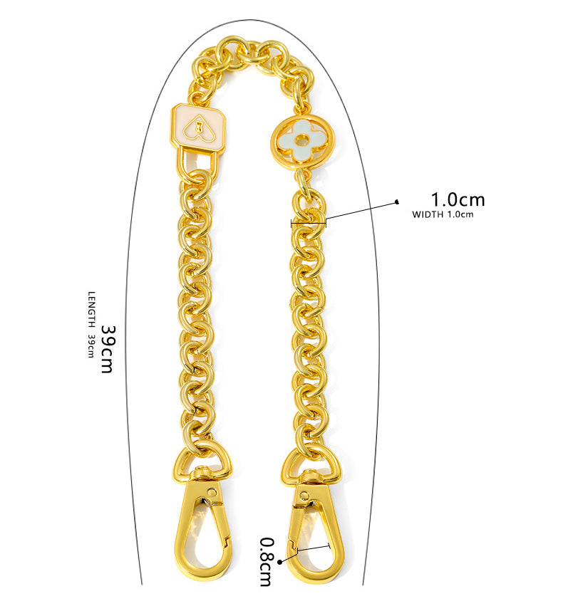 10mm 24K Gold Plated Titanium Steel High Quality Purse Chain, Metal Shoulder Handbag Strap,Bag Strap, Bag Accessories, Detachable,H-59/JD-3701