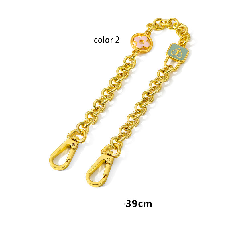 10mm 24K Gold Plated Titanium Steel High Quality Purse Chain, Metal Shoulder Handbag Strap,Bag Strap, Bag Accessories, Detachable,H-59/JD-3701