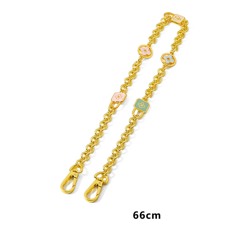 10mm 24K Gold Plated Titanium Steel High Quality Purse Chain, Metal Shoulder Handbag Strap,Bag Strap, Bag Accessories, Detachable,H-59/JD-3701