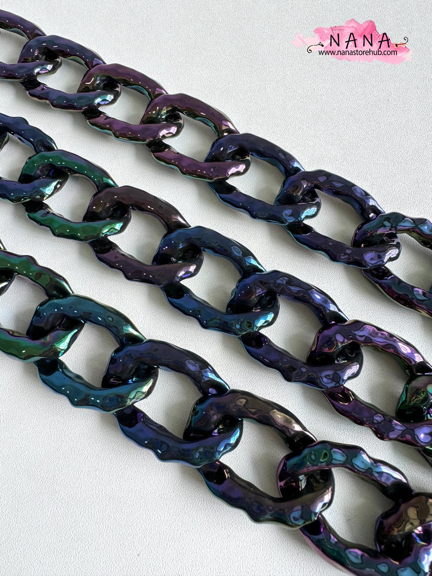 28x42mm Rainbow Acrylic High Quality Purse Chain,Metal Shoulder Handbag Strap, Replacement Handle Chain,Metal Crossbody Bag Strap,LD-3737