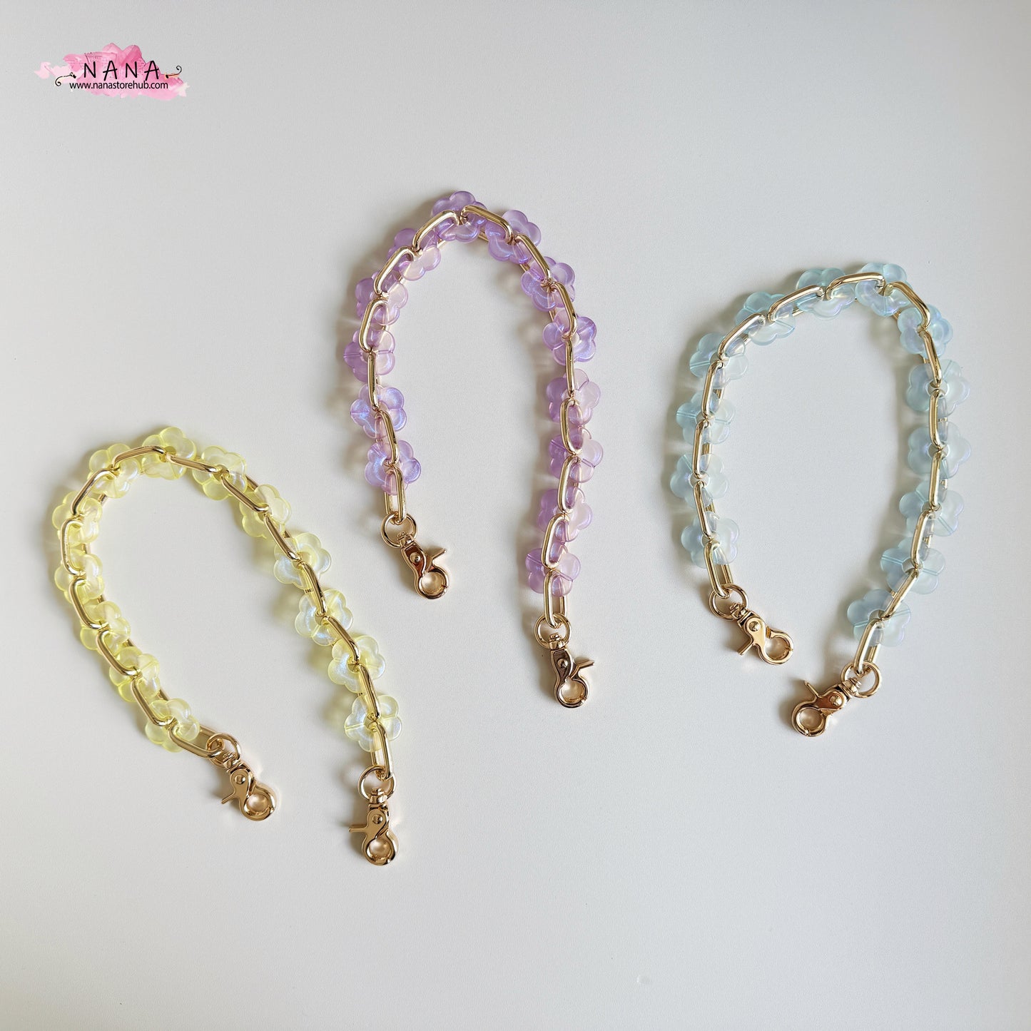 2.5CM Flower Acrylic High Quality Purse Chain,Metal Shoulder Handbag Strap, Replacement Handle Chain,Metal Crossbody Bag Chain Strap,LD-3846