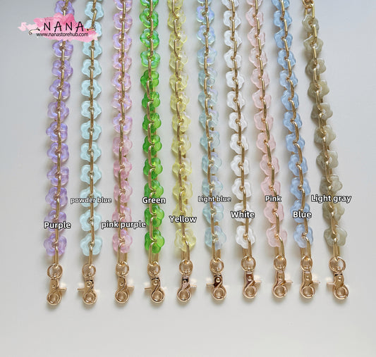 2.5CM Flower Acrylic High Quality Purse Chain,Metal Shoulder Handbag Strap, Replacement Handle Chain,Metal Crossbody Bag Chain Strap,LD-3846