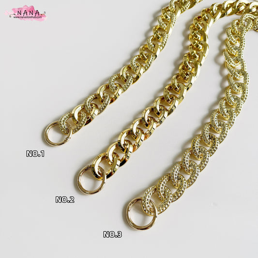 29x38mm Gold Acrylic High Quality Purse Chain, Metal Shoulder Handbag Strap,Replacement Handle Chain,Metal Crossbody Bag Chain Strap,LD-3848