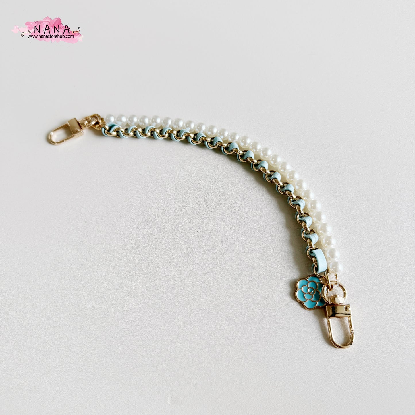 Pearl High Quality Purse Chain,Alloy and PU Leather, Metal Shoulder Handbag Strap, Bag Strap, Bag Accessories, JD-3849