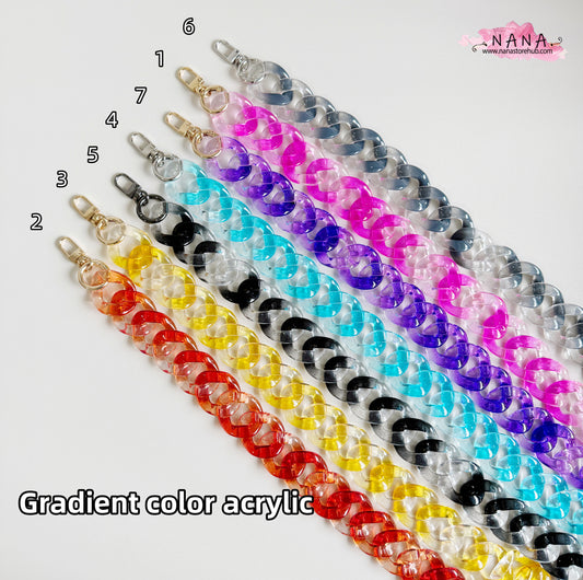 33x40mm Gradient Acrylic High Quality Purse Chain,Metal Shoulder Handbag Strap,Replacement Handle Chain,Crossbody Bag Chain Strap,LD-3850