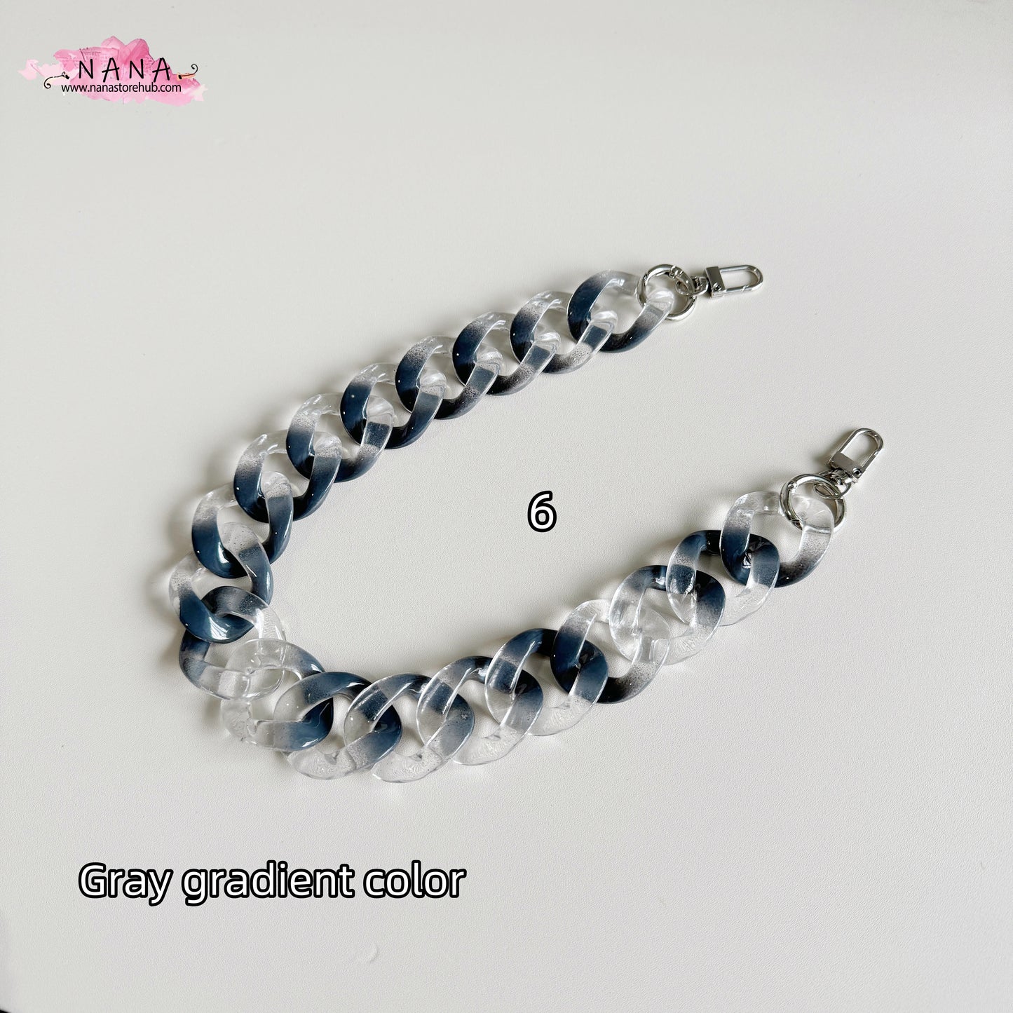 33x40mm Gradient Acrylic High Quality Purse Chain,Metal Shoulder Handbag Strap,Replacement Handle Chain,Crossbody Bag Chain Strap,LD-3850