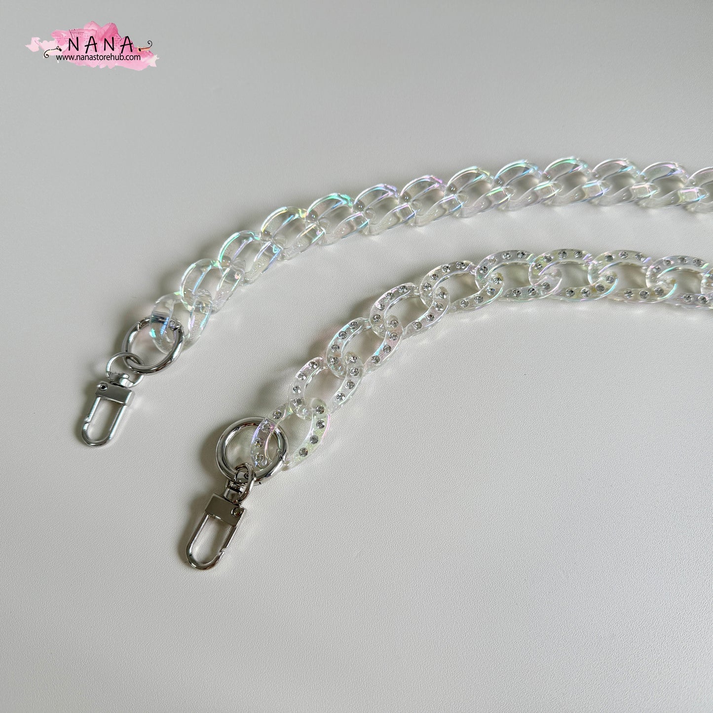 Transparent Acrylic High Quality Purse Chain, Metal Shoulder Handbag Strap,Replacement Handle Chain, Metal Crossbody Bag Chain Strap,LD-3852