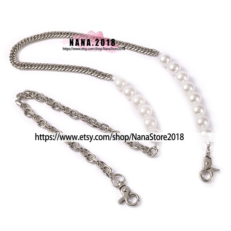 Pearl High Quality Purse Chain,Alloy and Pearl, Metal Shoulder Handbag Strap,Bag Strap, Bag Accessories, JD-3855