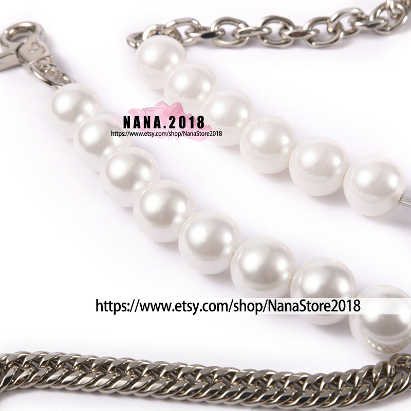 Pearl High Quality Purse Chain,Alloy and Pearl, Metal Shoulder Handbag Strap,Bag Strap, Bag Accessories, JD-3855