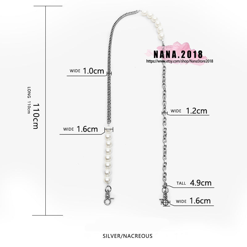 Pearl High Quality Purse Chain,Alloy and Pearl, Metal Shoulder Handbag Strap,Bag Strap, Bag Accessories, JD-3855