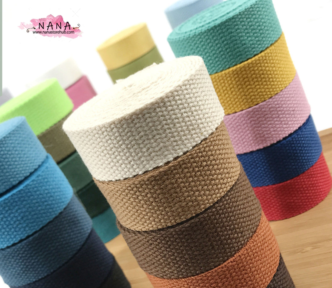 40 Color, 0.8 Inch Cotton Webbing  Heavy Duty Bag handles, bag strap for tote bag Upholstery Webbing ,JD-504