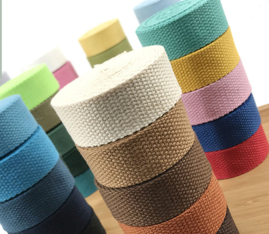 Heavy-Duty Cotton Webbing Strap, 1 Inch Width - Versatile for Bag Handles, Tote Bags, Upholstery - Available in 42 Colors ,JD-505