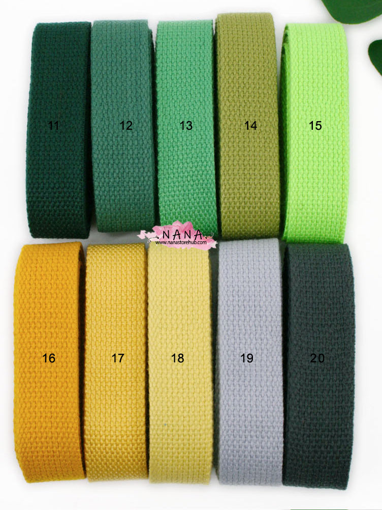 40 Color, 0.8 Inch Cotton Webbing  Heavy Duty Bag handles, bag strap for tote bag Upholstery Webbing ,JD-504