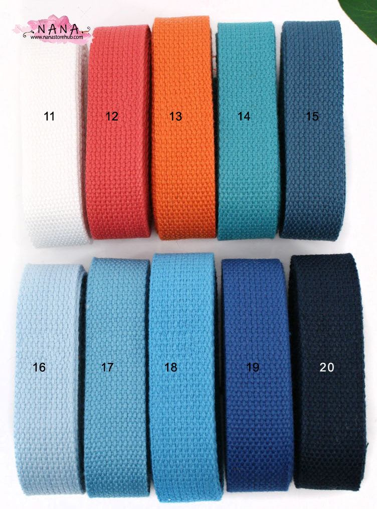 Heavy-Duty Cotton Webbing Strap, 1 Inch Width - Versatile for Bag Handles, Tote Bags, Upholstery - Available in 42 Colors ,JD-505