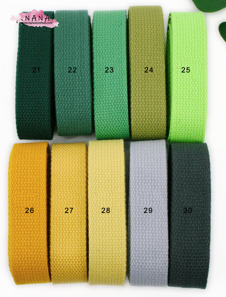 Heavy-Duty Cotton Webbing Strap, 1 Inch Width - Versatile for Bag Handles, Tote Bags, Upholstery - Available in 42 Colors ,JD-505