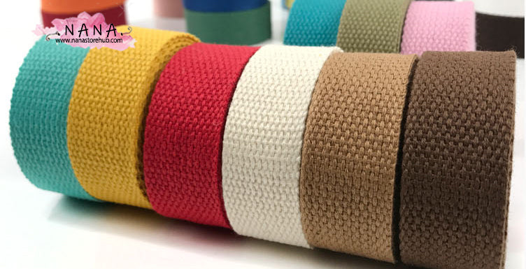 40-Color Selection, 1.2 Inch Cotton Webbing: Heavy-Duty Straps for Tote Bags, Bag Handles, and Upholstery Needs ,JD-506