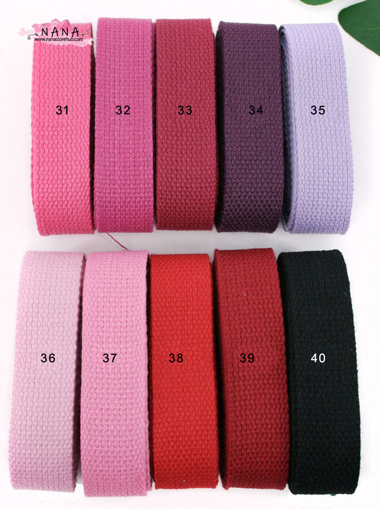 40-Color Selection, 1.2 Inch Cotton Webbing: Heavy-Duty Straps for Tote Bags, Bag Handles, and Upholstery Needs ,JD-506