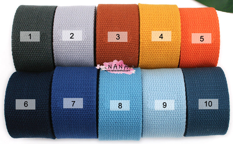 33-Color Variety, 1.5 Inch Cotton Webbing: Robust Straps for Tote Bags, Bag Handles, and Upholstery Applications ,JD-507