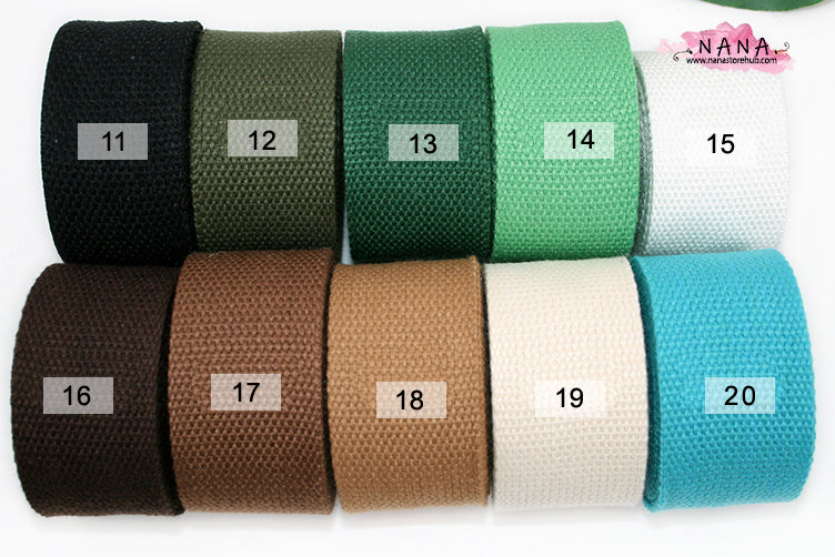 33-Color Variety, 1.5 Inch Cotton Webbing: Robust Straps for Tote Bags, Bag Handles, and Upholstery Applications ,JD-507