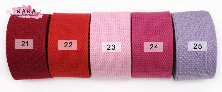 33-Color Variety, 1.5 Inch Cotton Webbing: Robust Straps for Tote Bags, Bag Handles, and Upholstery Applications ,JD-507