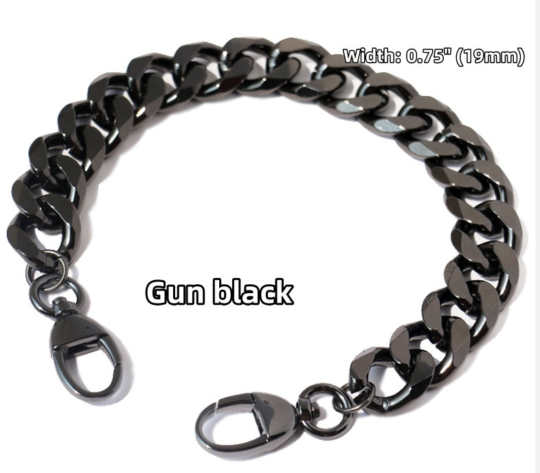 19mm Gun Black High Quality Purse Chain Strap,Alloy and Iron,Metal Shoulder Handbag Strap,Purse Replacement Chains,bag accessories, JD-558