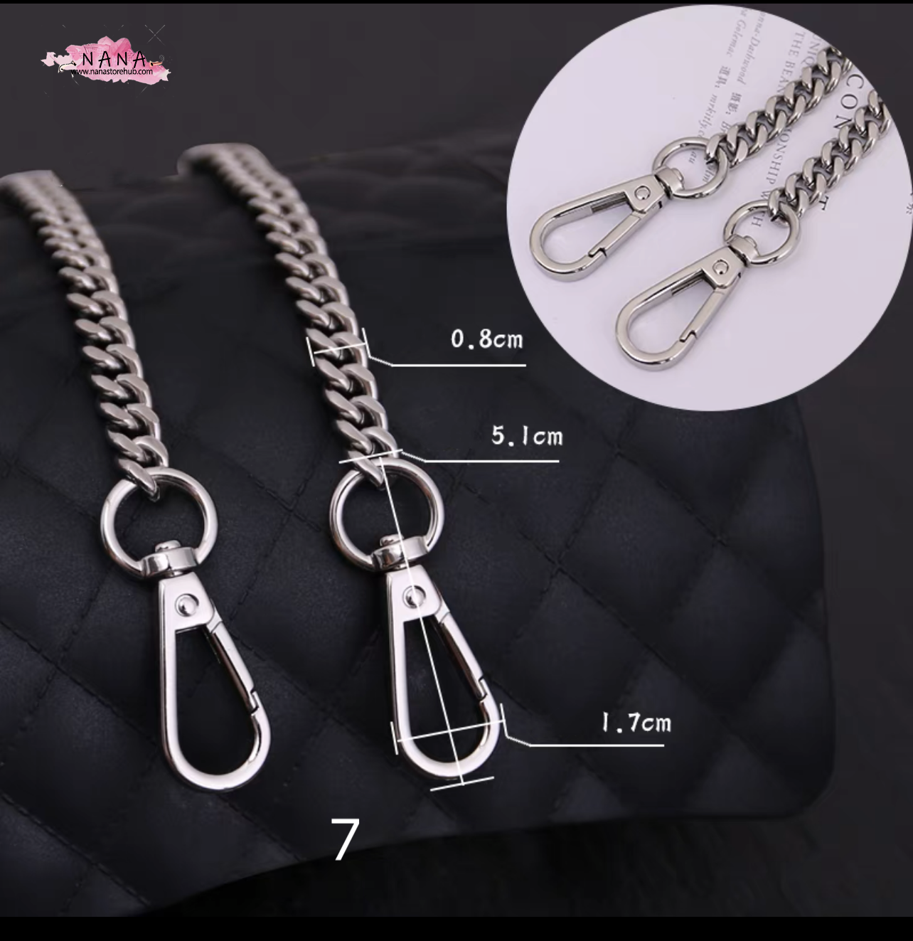 9mm 24K Gold Plated Titanium Steel High Quality Purse Chain, Metal Shoulder Handbag Strap,Bag Strap, Bag Accessories, Detachable,JD-573