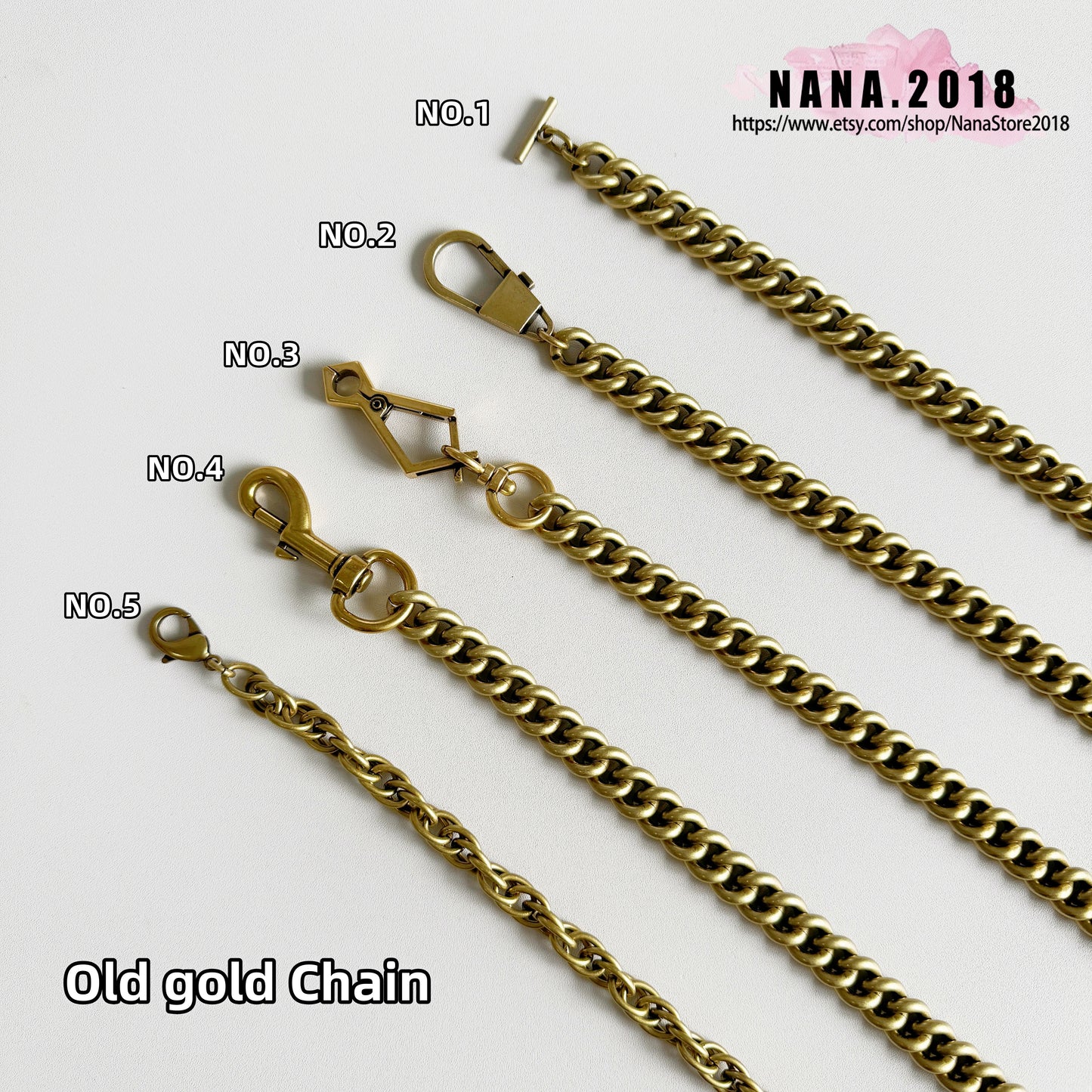 13mm Old Gold High Quality Full Copper Purse Chain Strap,Metal Shoulder Handbag Strap,Purse Replacement Chains,bag accessories, JD-626